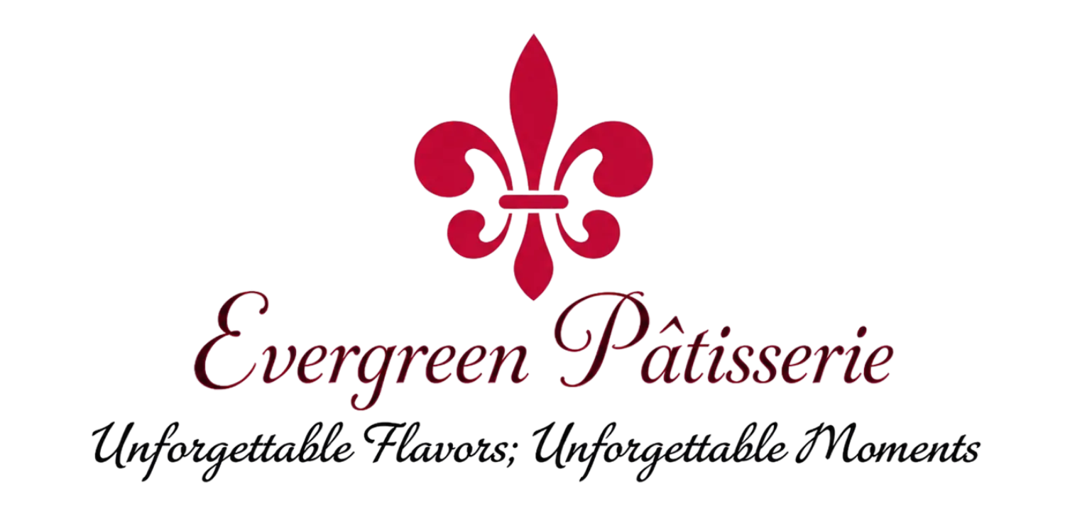 evergreen patisserie slogan logo with accent